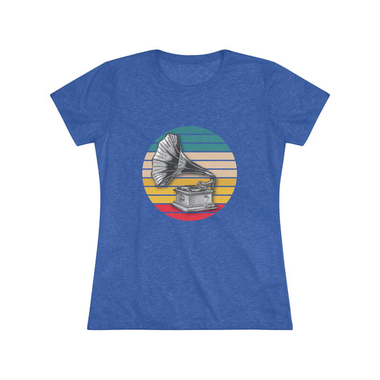 Women's Colored Circle Phonograph Tri-blend Tee