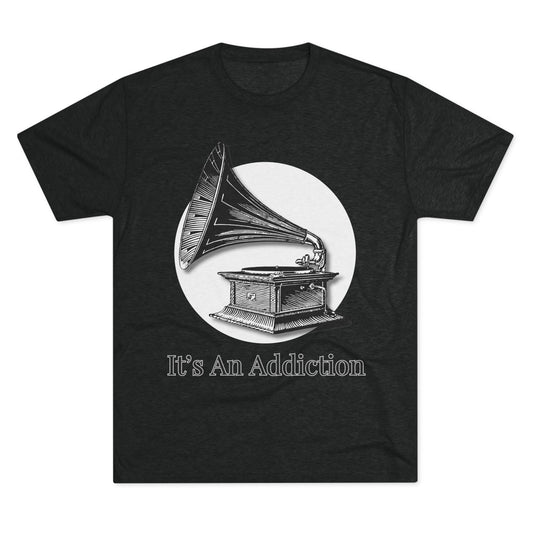 Men's White Circle Phonograph Tri-Blend Tee