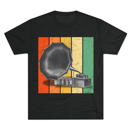 Men's Colored Square Phonograph Tri-Blend Tee