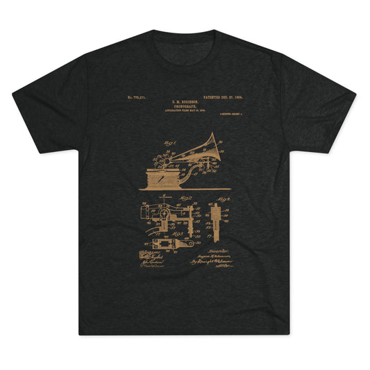 Men's Phonograph Patent Tri-Blend Tee